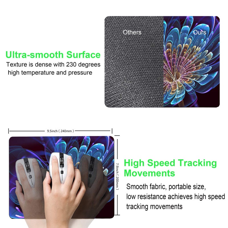 SHALYSONG 3D Flowers Mouse pad Abstract Art Mouse Pads with Design Personalized Mousepad for Laptop Computer Office Decoration Accessories Gift - Image 2